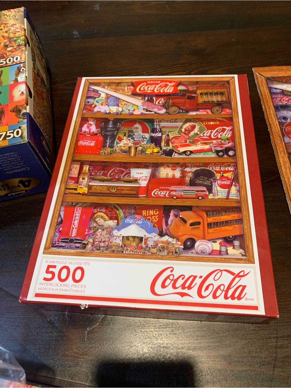 Coca Cola Vintage Shelf Toy Collage Puzzle - Red, Orange, Blue